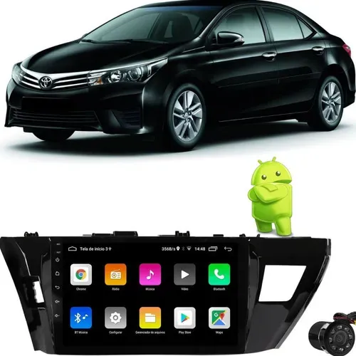 Central Multimidia Android Corolla 2015-2017 10 Polegadas
