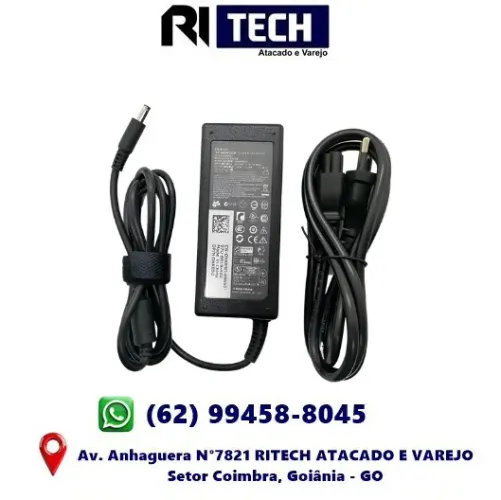 Fonte Carregador Para Notebook Dell I15 65W Pino Fino 4.5x3.0mm Ultra Pino Fino