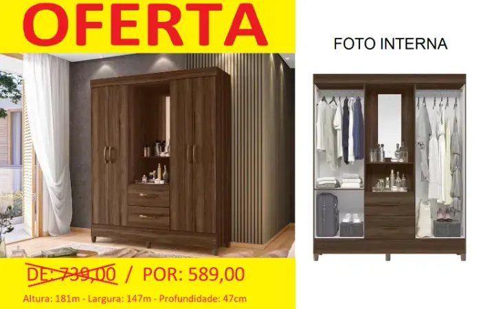 Guarda roupa em oferta