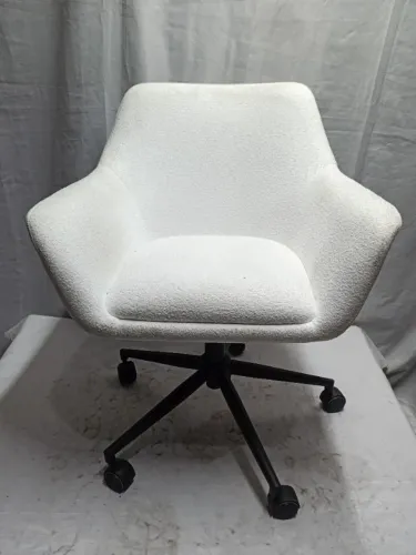 Cadeira Poltrona Giratória Tecido Branca