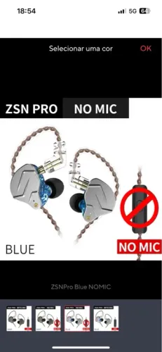 Fone retorno zsn pro