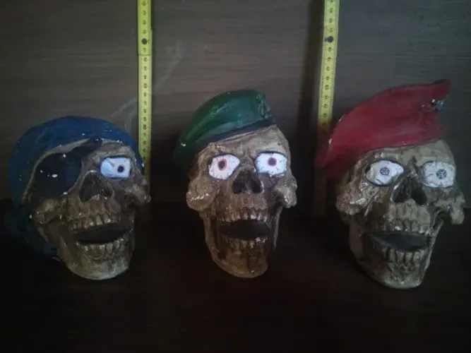 decoraçao de cranio humano caveira em gesso