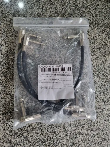 Cabos Patch Guitarra 15cm Ammoon Ângulo 3 Unidades