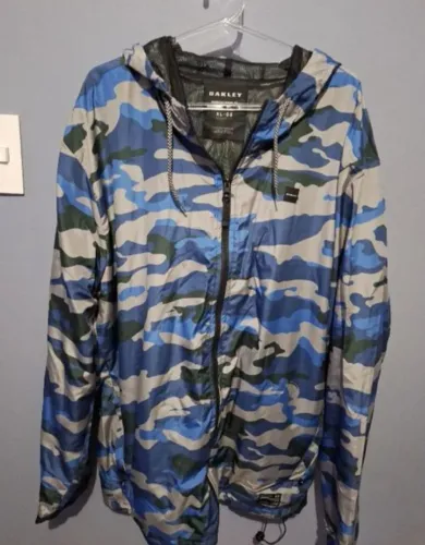 Corta vento Oakley Camuflada Azul e Cinza - XL