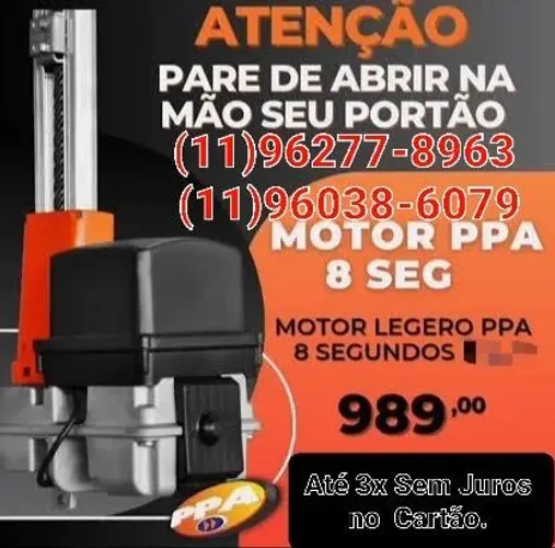 Portão Basculante -Motor PPA 8 Segundos