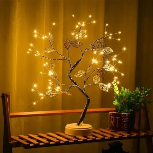 Decoração Árvore Bonsai De Fio de Cobre, 72 leds Luminária de Mesa, Enfeites de mesa