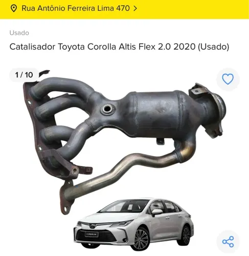 Catalisador Toyota Corolla 2.0 flex 2020 2021