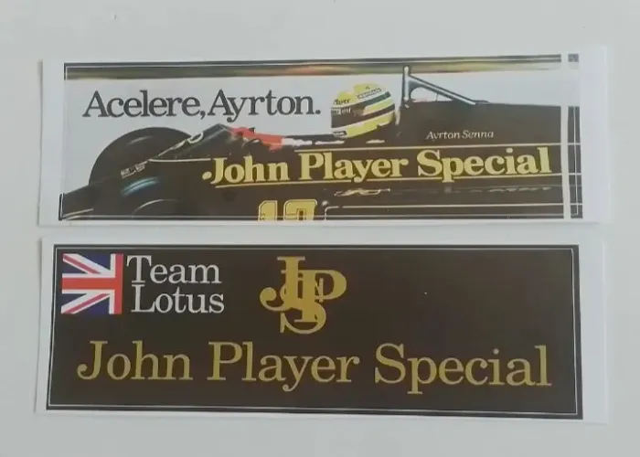 Adesivos Vinil Ayrton Senna E John Player Special 18x5.5cm