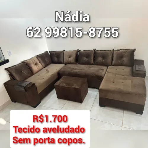 SOFÁ MARROM VELUDO