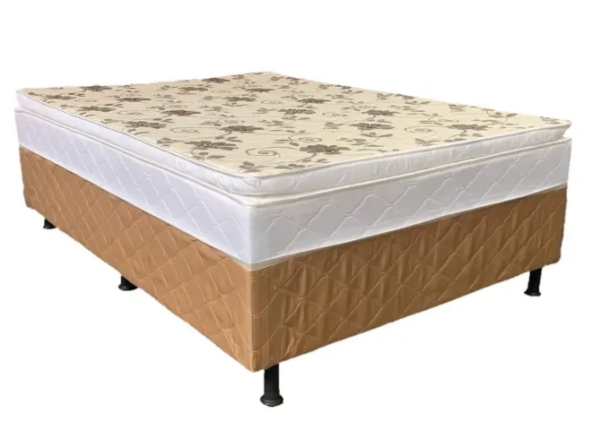 Cama Box Casal com Camada de Espuma - Novo