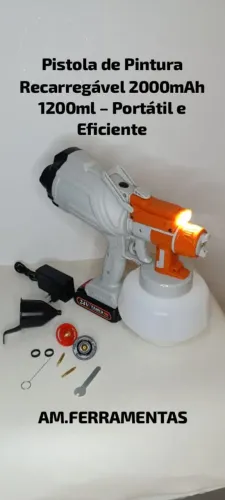 Pistola de Pintura Recarregável 2000mAh 1200ml
