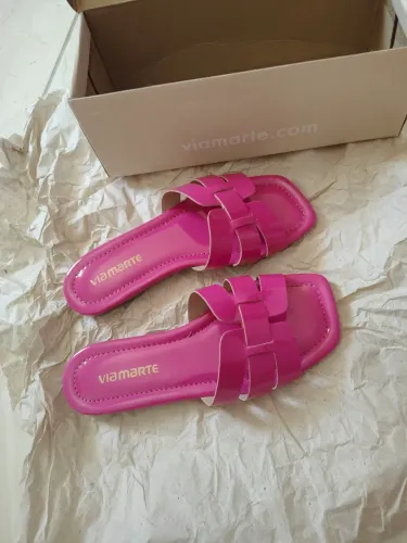 Tamanco Feminino Flat Via Marte Tamanho 35 Pink