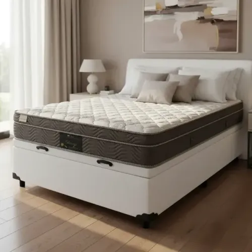 Colchão Casal Riviera + Base Baú Casal Branco