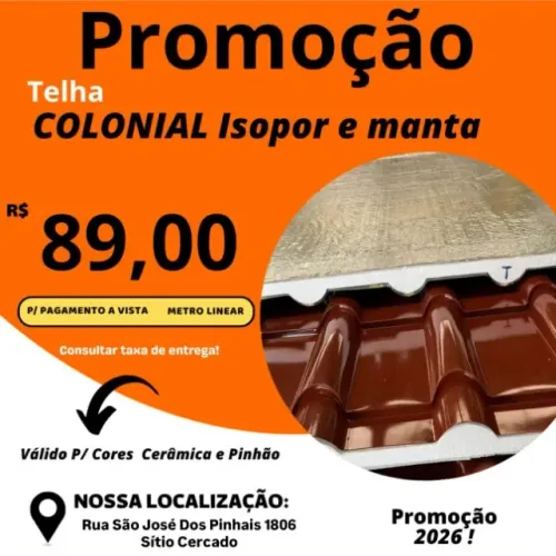 TELHA COLONIAL SEMI SANDUICHE COM FILME