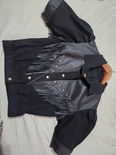 BLUSA de couro feminina P
