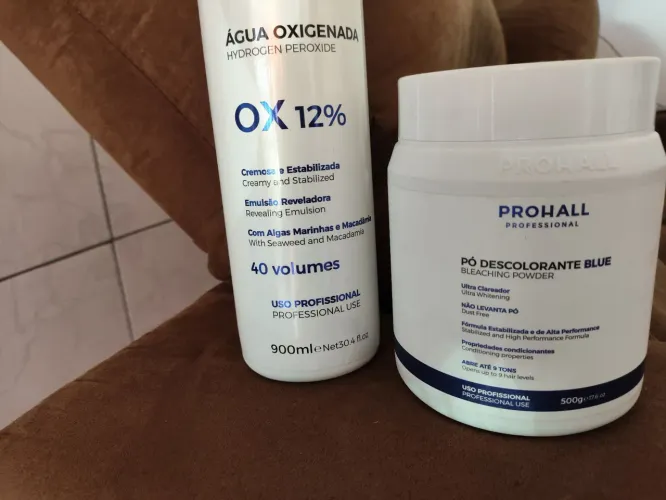 Kit para mechas com pó descolorante e ox 40vol