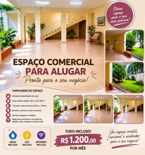 Espaço comercial de seg a sexta feira