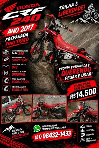 CRF 240 pronta para trilha preparada manual e nota