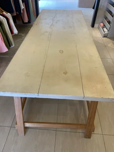 Mesa madeira cavalete 220x80cm 