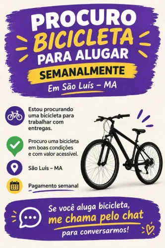 PROCURO BICICLETA PARA ALUGAR EM SÃO LUÍS