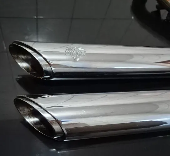 Escapamento Vances Hinnes para Harley Davidson Softail Fat Boy  Blackline 