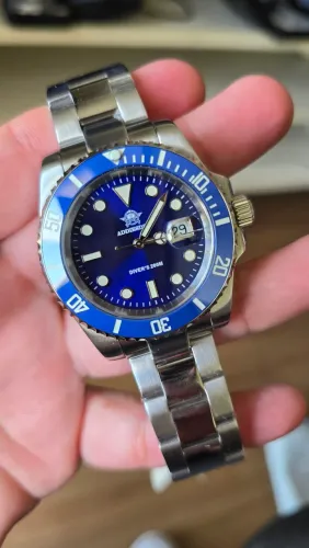 Relógio addiesdive mergulho azul (submariner) 41mm zero sem uso completo