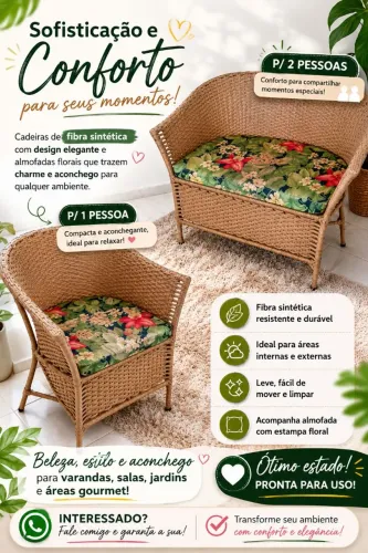 Conjunto de poltronas de fibra sintética 