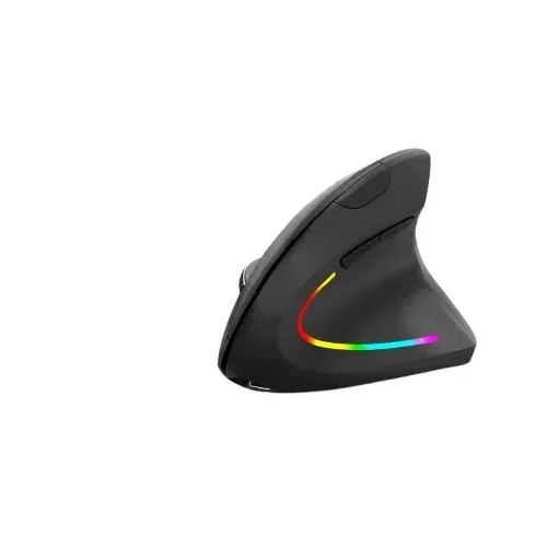 Mouse Vertical Sem Fio Ergonômico Recarregável Bluetooth + 2.4G RGB LED 3 DPI Ajustáveis