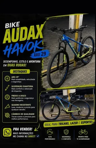 Vendo Bike Audax Havok - Aro 29 - TAM quadro 19 