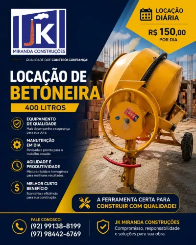 Aluga-se betoneira