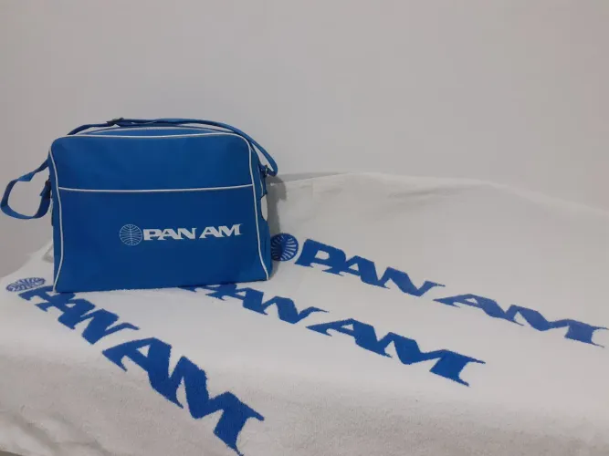 Pan Am bolsa e toalha originais