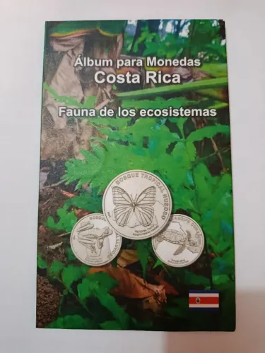 Moedas no Álbum fauna Costa Rica.