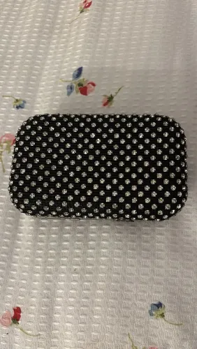 Clutch festa preta com strass