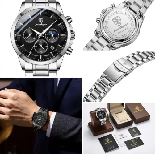 Relógio Masculino Premium Nautilus em Aço Inoxidável