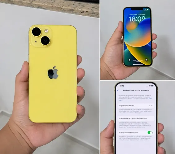 iPhone 14 Amarelo - 256 GB - Nota Fiscal