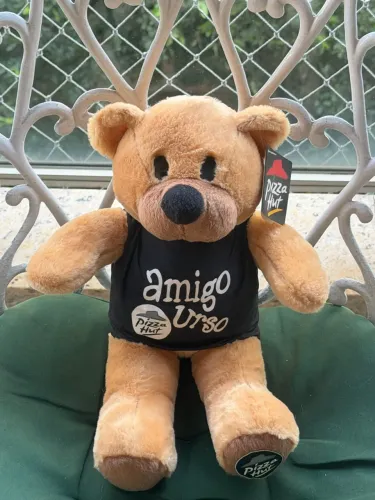 Urso Pelúcia Pizza Hut "Amigo Urso" - Promocional com Etiqueta Original