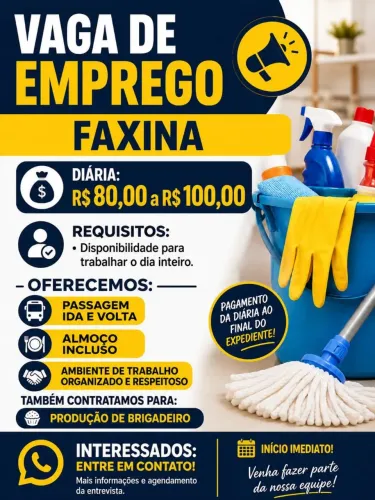 Vaga para quem tem disponibilidade