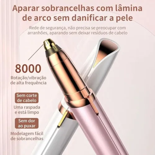 Caneta Aparador de Sobrancelhas Elétrica Recarregável