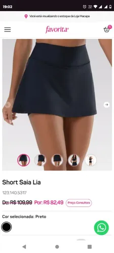Short saia Romance 