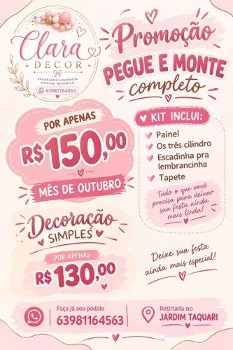 Promoção pegue e monte 