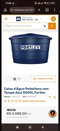 Caíxa d?água para m excelente estado 5000 mil litros