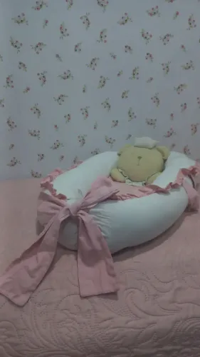 Ninho bebê redutor berço rosa - Ursa Princesa - Grão de gente 