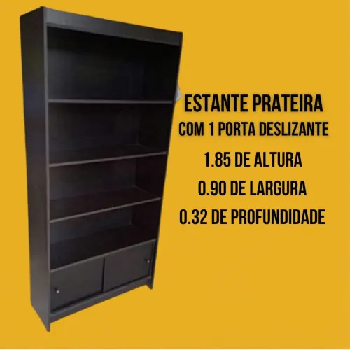 Conj. SemiNovo -2 Prateleiras C/ Porta Deslizante -1 Estante Canaletada e 1 balcão 100%Mdf