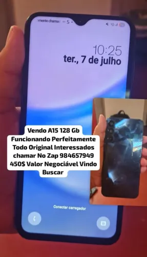 Vendo Samsung A15 128 GB Funcionando Perfeitamente Todo Original 