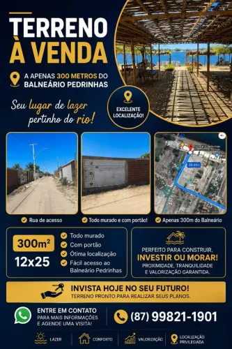 Terreno 300m balneário pedrinhas