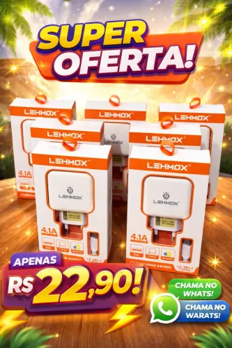 ? CARREGADOR RÁPIDO LEHMOX 4.1A TIPO-C - APENAS R$ 22,90 ?