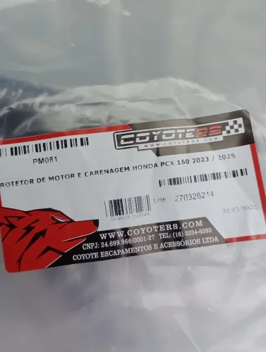 PROTETOR DE MOTOR E CARENAGEM DA PCX 160 2023 EM DIANTE, ORIGINAL COYOTE.