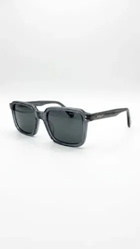 Óculos de Sol MOSCOT Quadrado em Acetato Cinza Translúcido Premium
