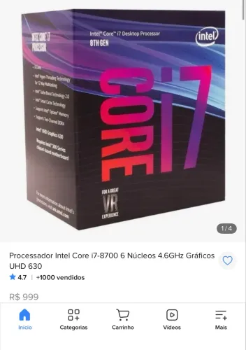 Processador i7 8700