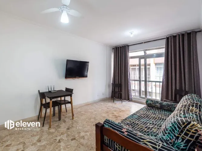 Apartamento 1 dormitório Frente Mar com vaga - Gonzaga - Santos